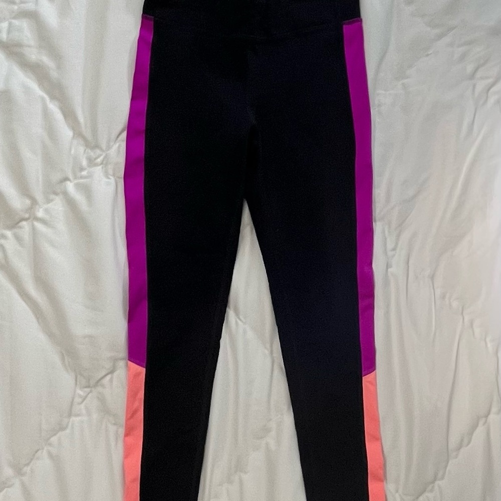 Athleta Black and Purple Performance Leggings